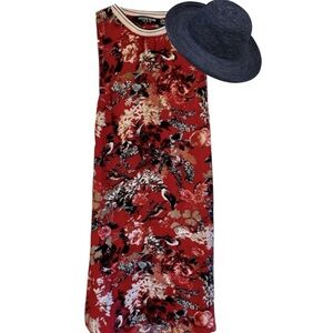 Summer Trend  Fashion Union Sleeveless Floral Bird Red Blue White Dress